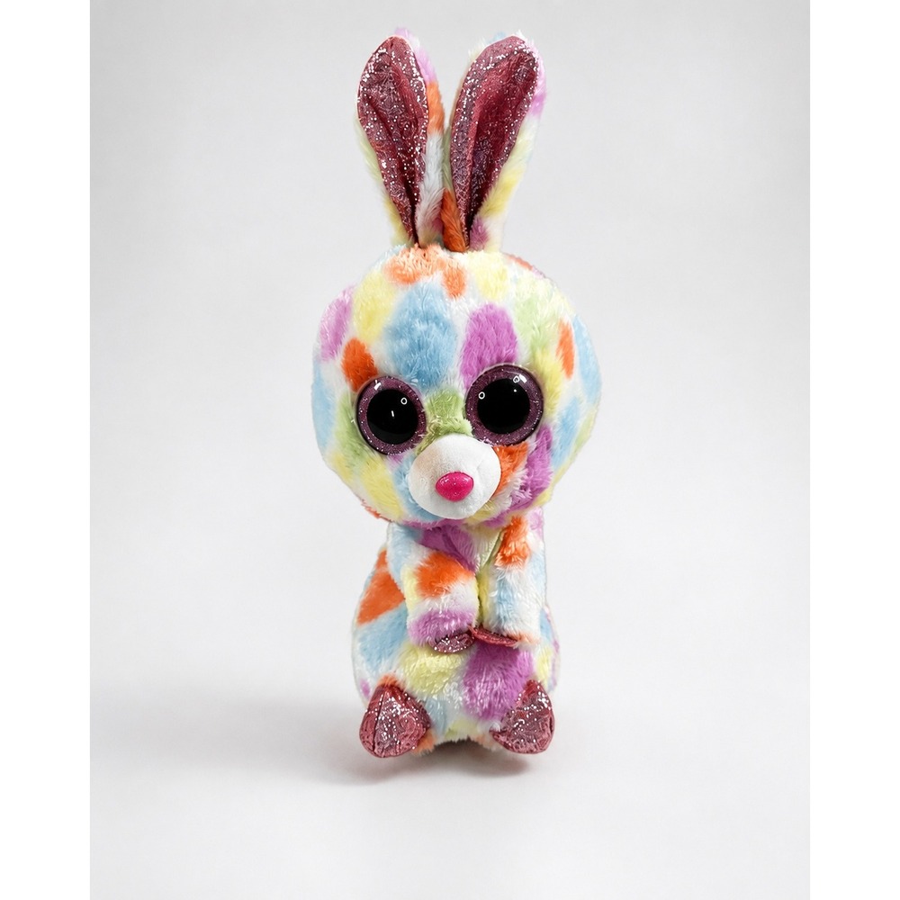 TY Beanie Boos Bloomy Bunny 9" Pastel Polka Dot Glitter Eyes‎ Plush 2018
